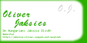 oliver jaksics business card